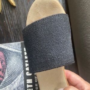 Charleston Shoe Co  Black low wedge Sandals size 37  (6  1/2 - 7)